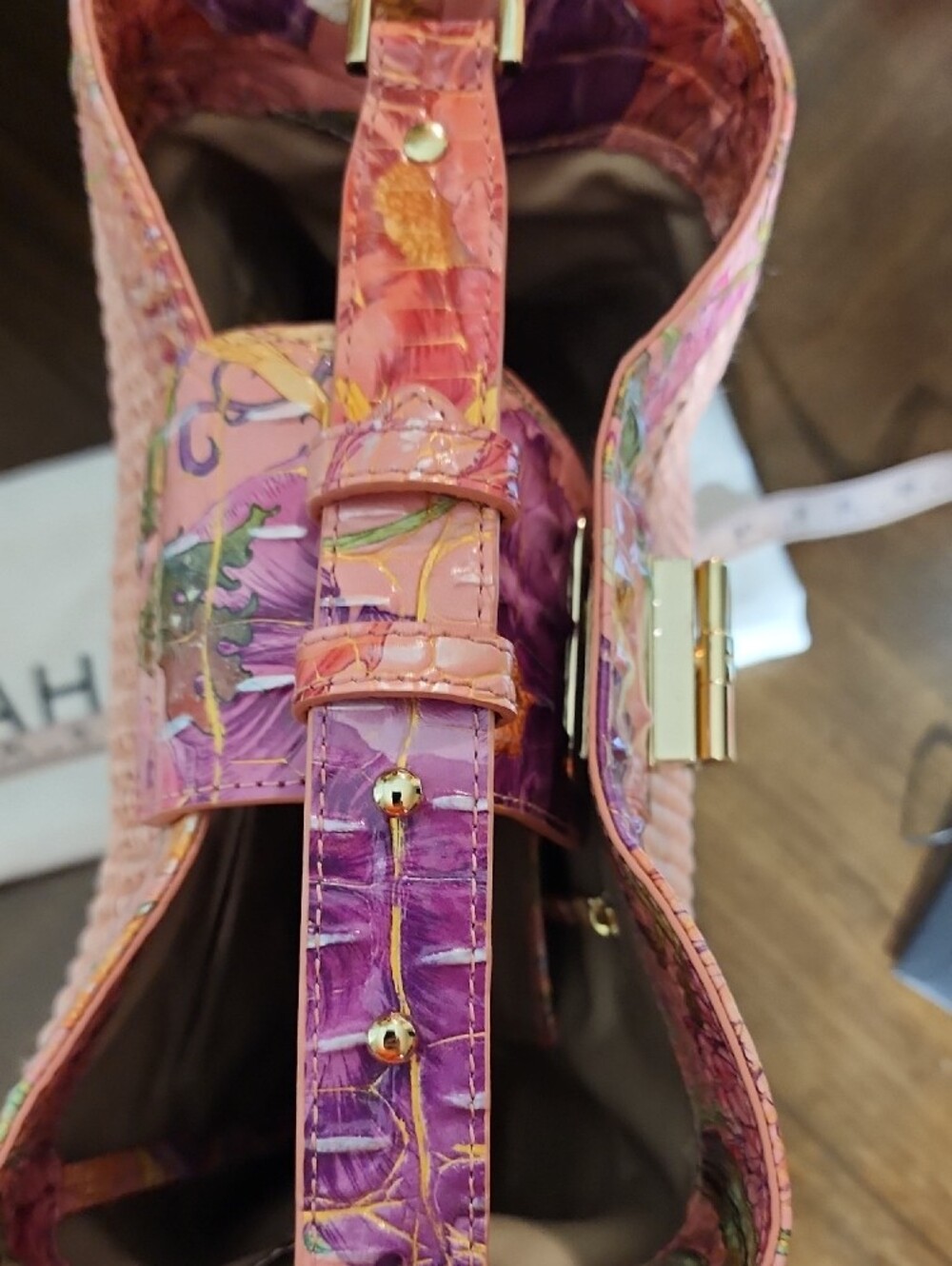 BRAHMIN CELINA Perennial Anthirium. Pink Shoulder Bag. Comes With Bag - Picture 13 of 15